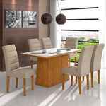 Kit-Mesa-de-Jantar-Lopas-Nevada-com-Tampo-5mm---6-Cadeiras-Fiorella-Rovere