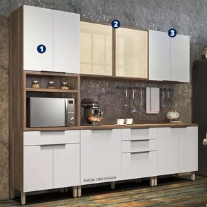 Cozinha Modulada Donna Nesher 3 peças 8 portas 1 gaveta