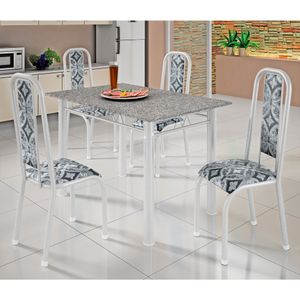 Conjunto Mesa Ana com Tampo de Granito e 04 Cadeiras