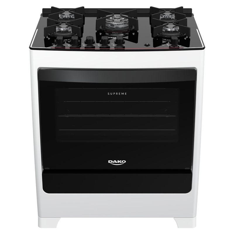 Fogao-Dako-5-Bocas-Supreme-Glass-Branco-com-mesa-de-vidro-1