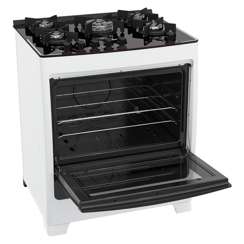 Fogao-Dako-5-Bocas-Supreme-Glass-Branco-com-mesa-de-vidro-2