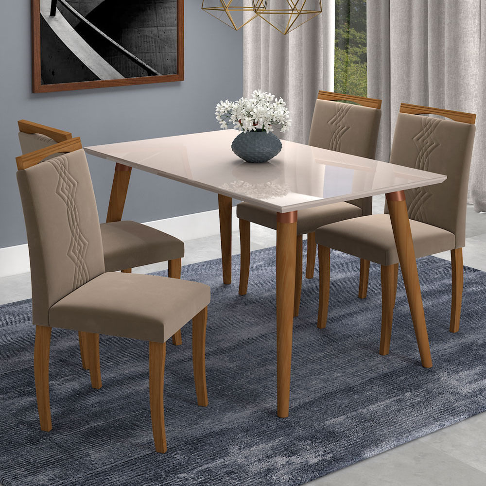 Conjunto mesa de jantar Cimol Adele 4 Cadeiras