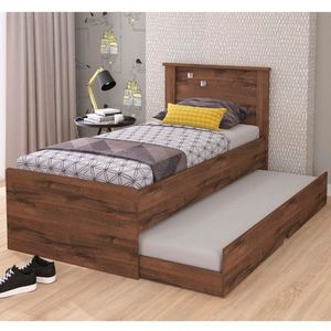 Cama Solteiro com auxiliar Cimol Bianca 88x188cm Café