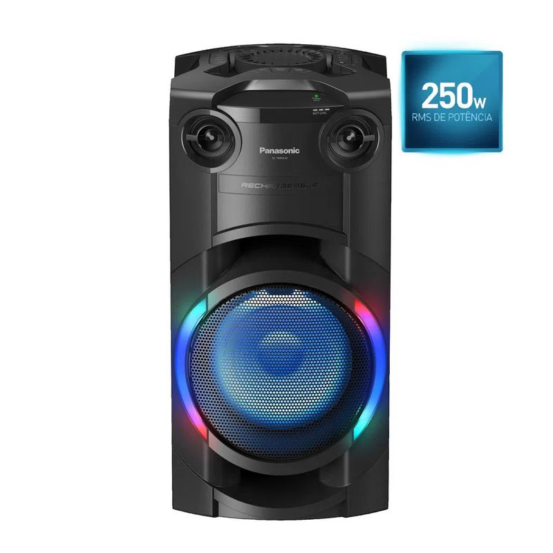 Torre-de-Som-Panasonic-TMAX20-com-LED-Multicolorido-Bluetooth-e-250W-RMS-de-Potencia-