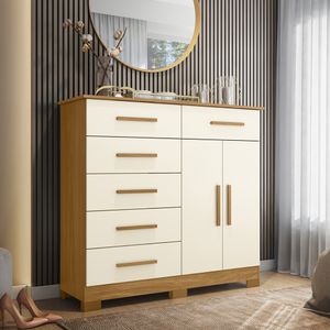 Cômoda Albatroz New Xangai Plus 6 gavetas 2 portas