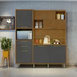 Armario-de-Cozinha-Nesher-Loft-Imperatriz-com-Nicho-para-Microondas-2-Gavetas-e-6-Portas-grafite