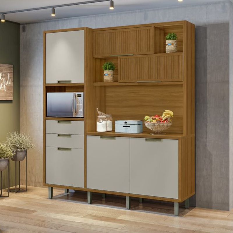 Armario-de-Cozinha-Nesher-Loft-Imperatriz-com-Nicho-para-Microondas-2-Gavetas-e-6-Portas--
