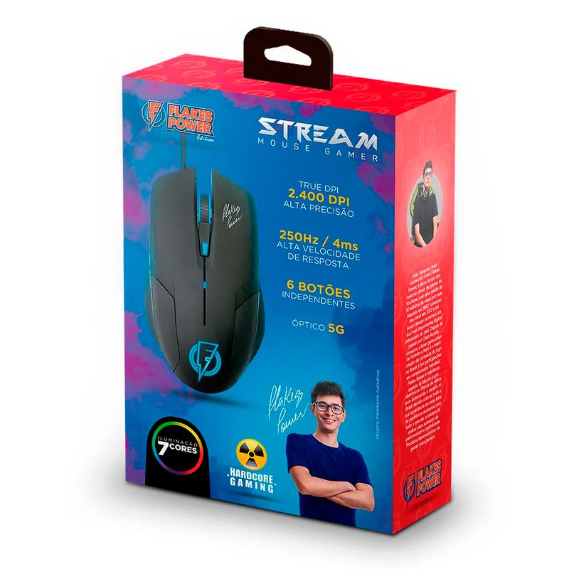 Mouse-Gamer-ELG-FLKM002-Flakes-Power-Stream-Sensor-Optico-6-Botoes-2400-DPI