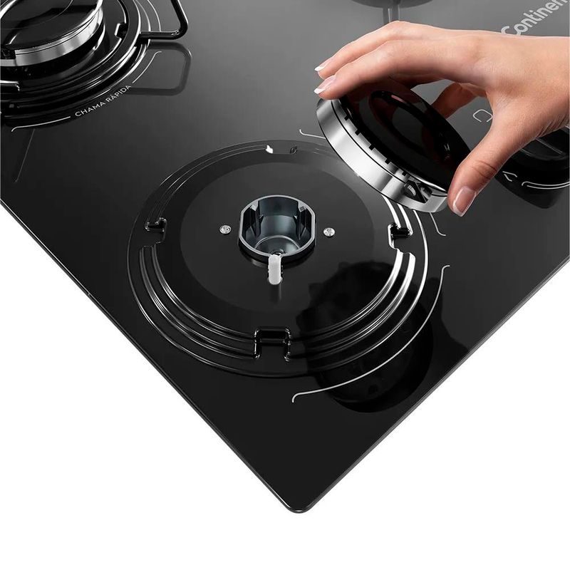 Cooktop-a-Gas-5-Bocas-Continental-KC5GP-Vidro-Temperado