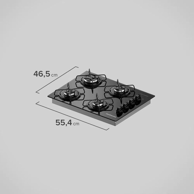 Cooktop-a-Gas-4-Bocas-Continental-KC4GP-de-Vidro-Temperado