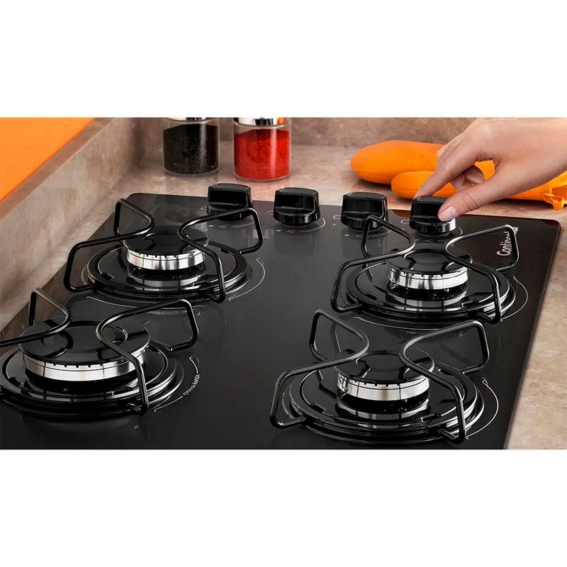 Cooktop-a-Gas-4-Bocas-Continental-KC4GP-de-Vidro-Temperado