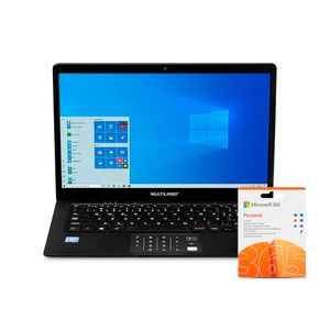 Notebook Legacy Book PC312 Multilaser Tela de 14,1" com Windows 10 Home, Processador Intel Quad, 64GB 4GB, + Microsoft 365 Personal + 1TB na Nuvem