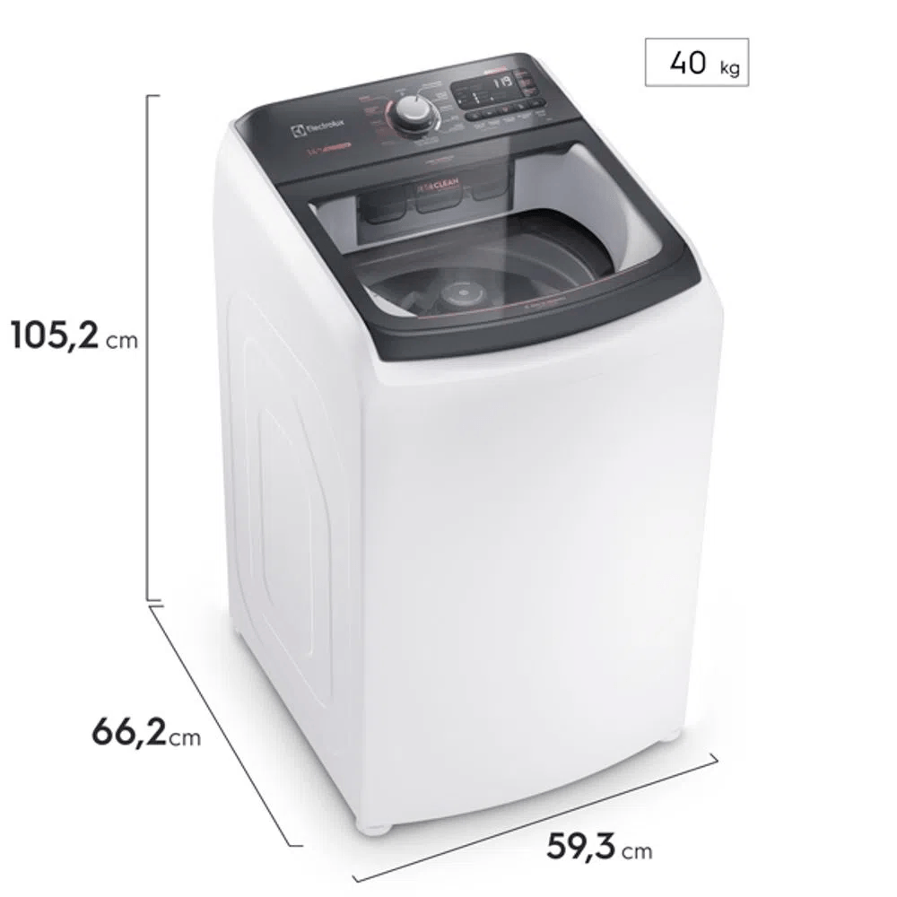 Lavadora-de-Roupas-14kg-Electrolux-LEC-14-Premium-Care-com-Cesto-Inox-Jet-clean-e-Time-Control