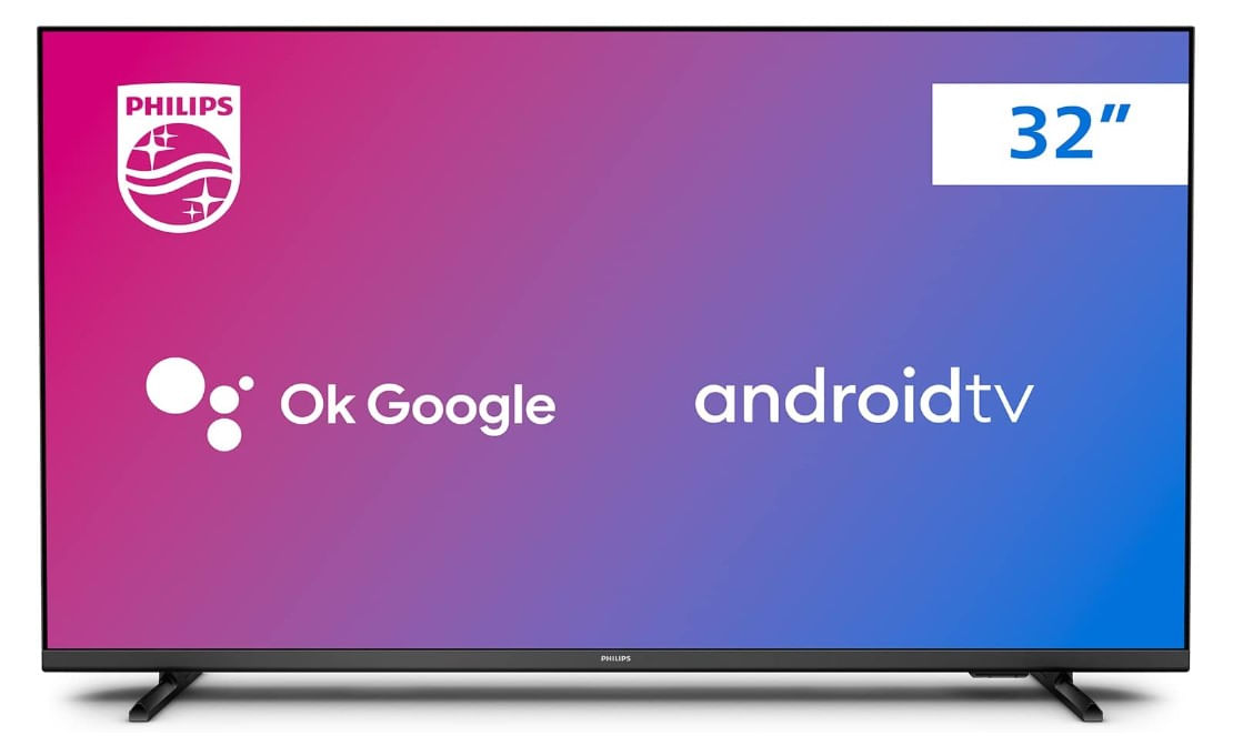 Smart TV LED 32" HD Philips Android 32PHG6917 com Google Assistante