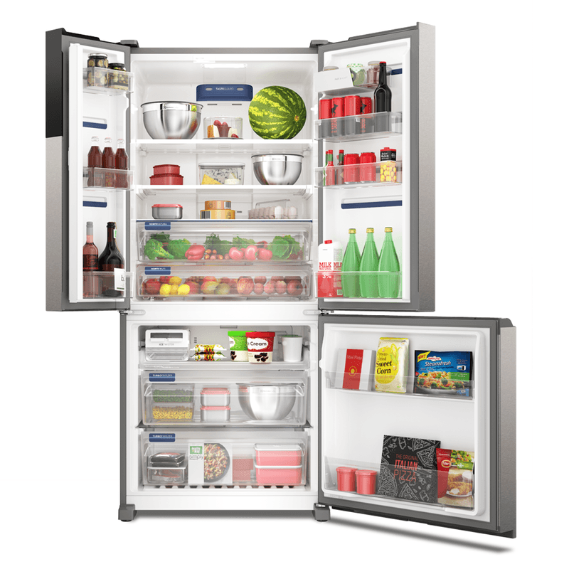 Geladeira-Electrolux-Multidoor-Efficient-Com-Autosense-e-Inverter-590-l-Inox-Look-IM8S-aberta