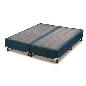 Base Box Casal Queen Bipartido Sommier Jasmin Polar 158x198x38cm Azul