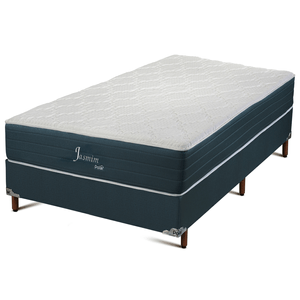 Cama Box Casal Completa Jasmim Polar Molas Ensacadas 138x188x72cm Azul