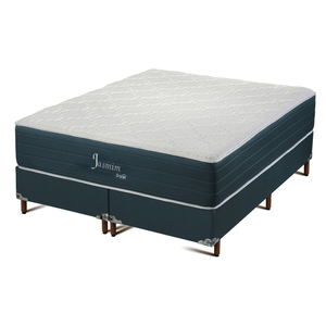 Conjunto de Cama Box Casal Queen Bipartido Sommier Jasmim Polar 158x198x72cm