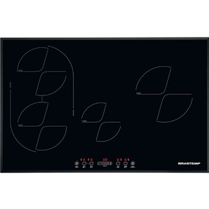 Cooktop Indução 4 bocas Brastemp Painel Touch, Display Led, 9 Níveis temperatura BDJ77AEBNA