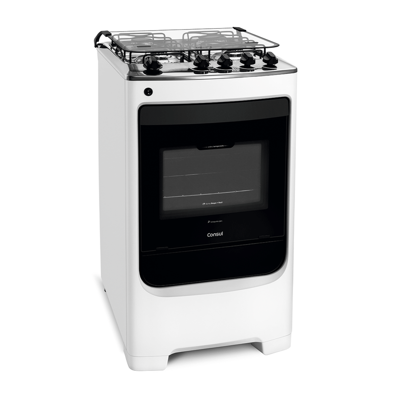 Fogao-Consul-4-Bocas-Branco-com-Acendimento-Automatico-e-Mesa-Inox-CFO4NAB-Bivolt