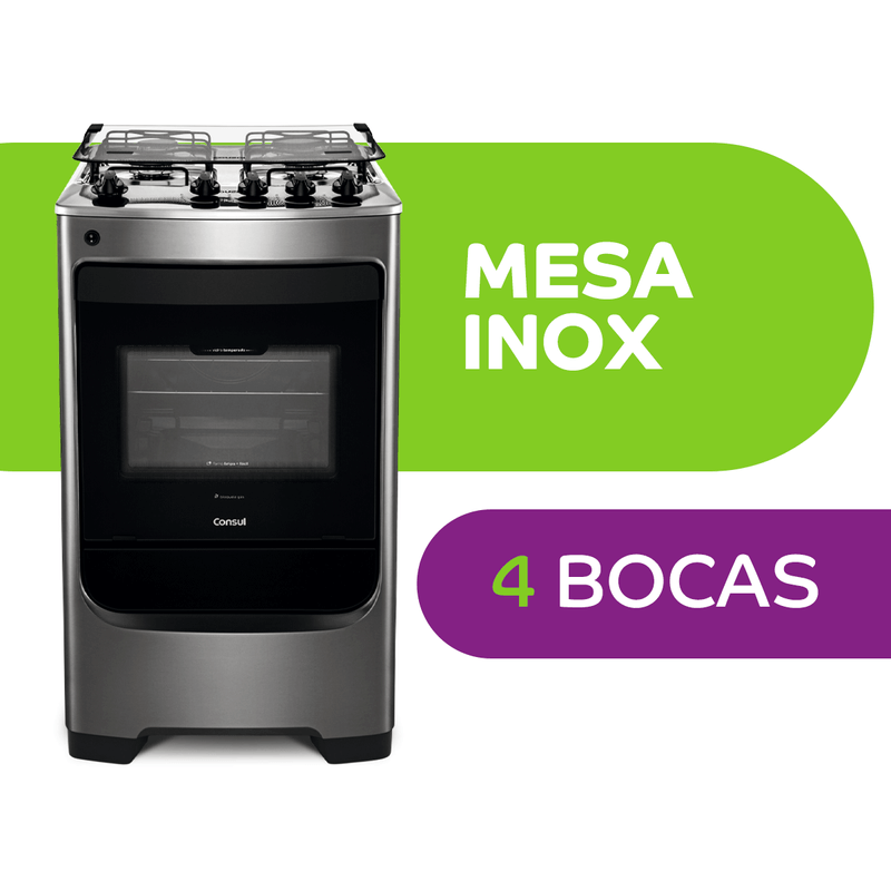Fogao-Consul-4-Bocas-Inox-com-Acendimento-Automatico-e-Design-Frente-Unica-CFO4NAR-