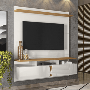 Painel para TV até 55” Ímola Off White Perolizado Tauari