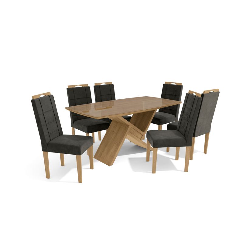 Conjunto de jantar 6 cadeiras Kappesberg Mesa 170 x 90 cm