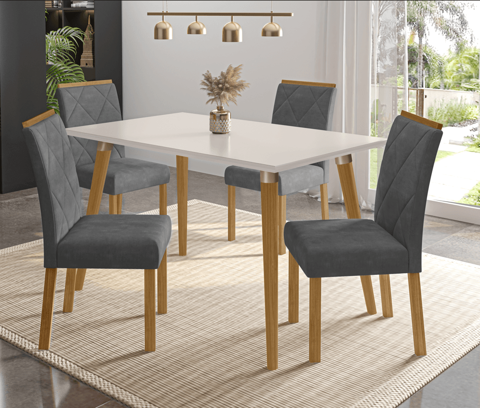 Conjunto mesa de jantar Cimol Adele 4 Cadeiras