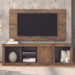 Painel Jatobá com Rack para TV até 65 Polegadas Iguaçu Caemmun 185cm