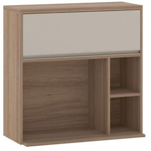 Armário Aéreo 80cm Lari com Nicho Micro-ondas Luciane Cozinhas Connect BP Vanilla