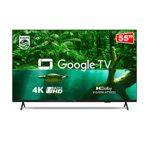 Google TV Philips 55" 4K, Comando de voz, Dolby Vision Atmos 55PUG7408