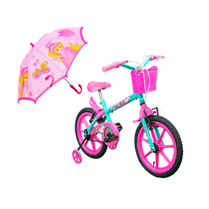 Leve junto Bicicleta Aro 16 Aro Tifany Track Bikes com guarda Sol Rosa