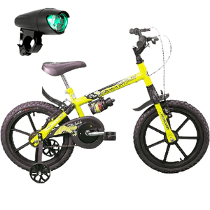 Leve junto Bicicleta Aro 16 Dino Track Bikes Infantil com Lanterna Verde