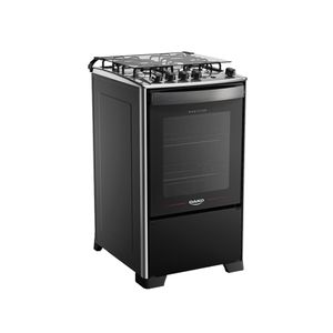 Fogão 4 Bocas Preto com Mesa de Inox Dako Magister Bivolt