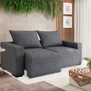 Sofá Paropas Vitória 1,80m Retrátil Cinza