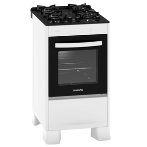 Fogão Suggar 4 Bocas Branco Mesa de Vidro Neo Max FGV403BR