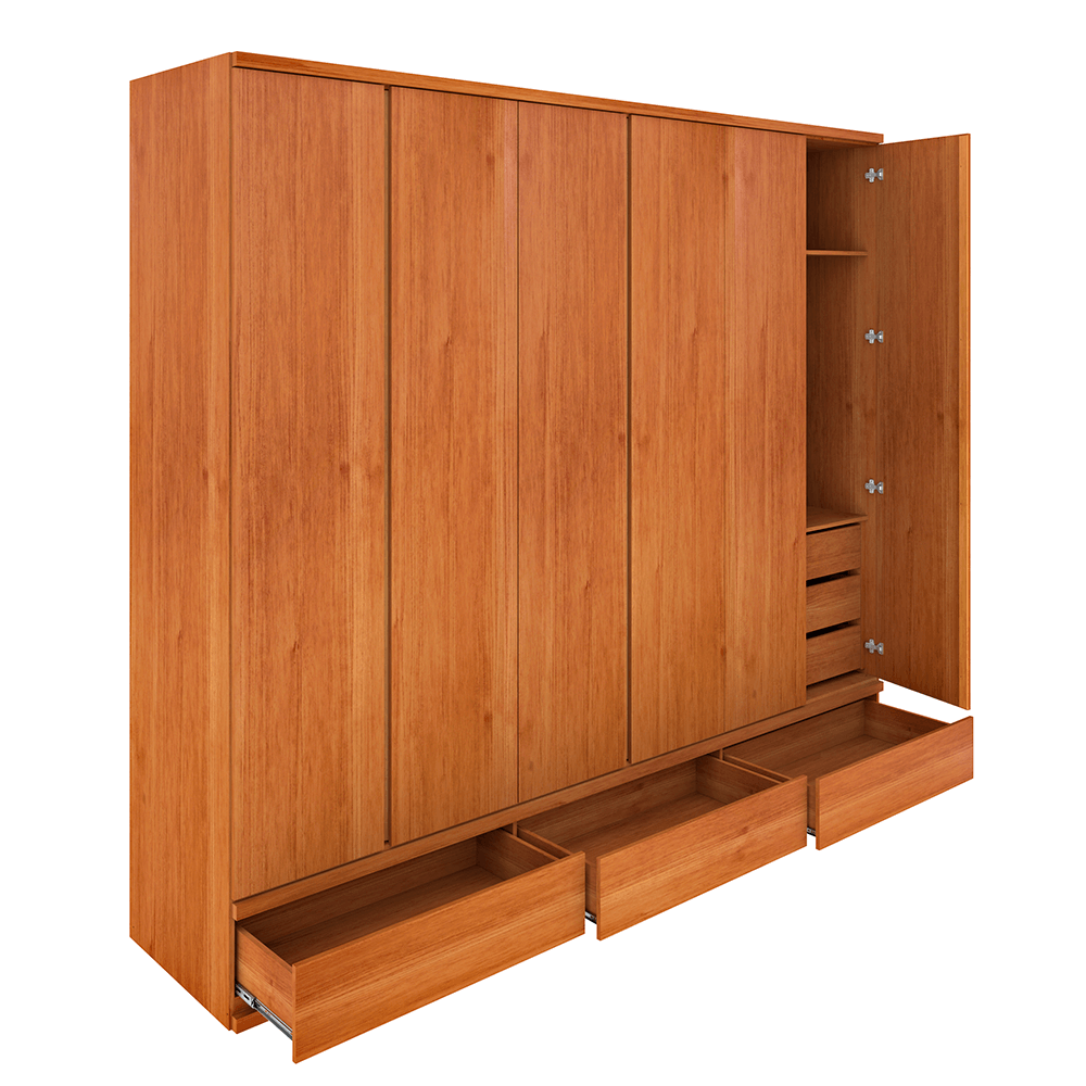 Guarda Roupa de Casal 6 Portas 9 Gavetas Stillus Tcil Cinamomo