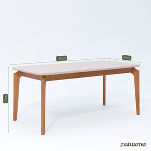 Mesa de Jantar Cimol 180x90cm Ficus Natuame