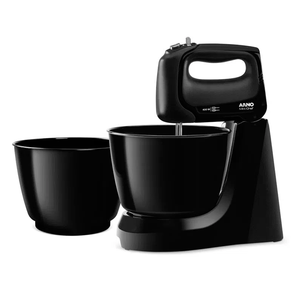 AT-mini ブラック Batedeira Arno Mini Chef 400W 4 Litros Preta