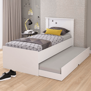 Cama Solteiro com auxiliar Cimol Bianca 88x188cm Branca