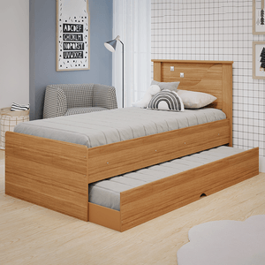 Cama Solteiro com auxiliar Cimol Bianca 88x188cm Canela