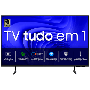 Smart TV 43" Samsung UHD 4K DU7700 com Gaming Hub e assistentes de voz