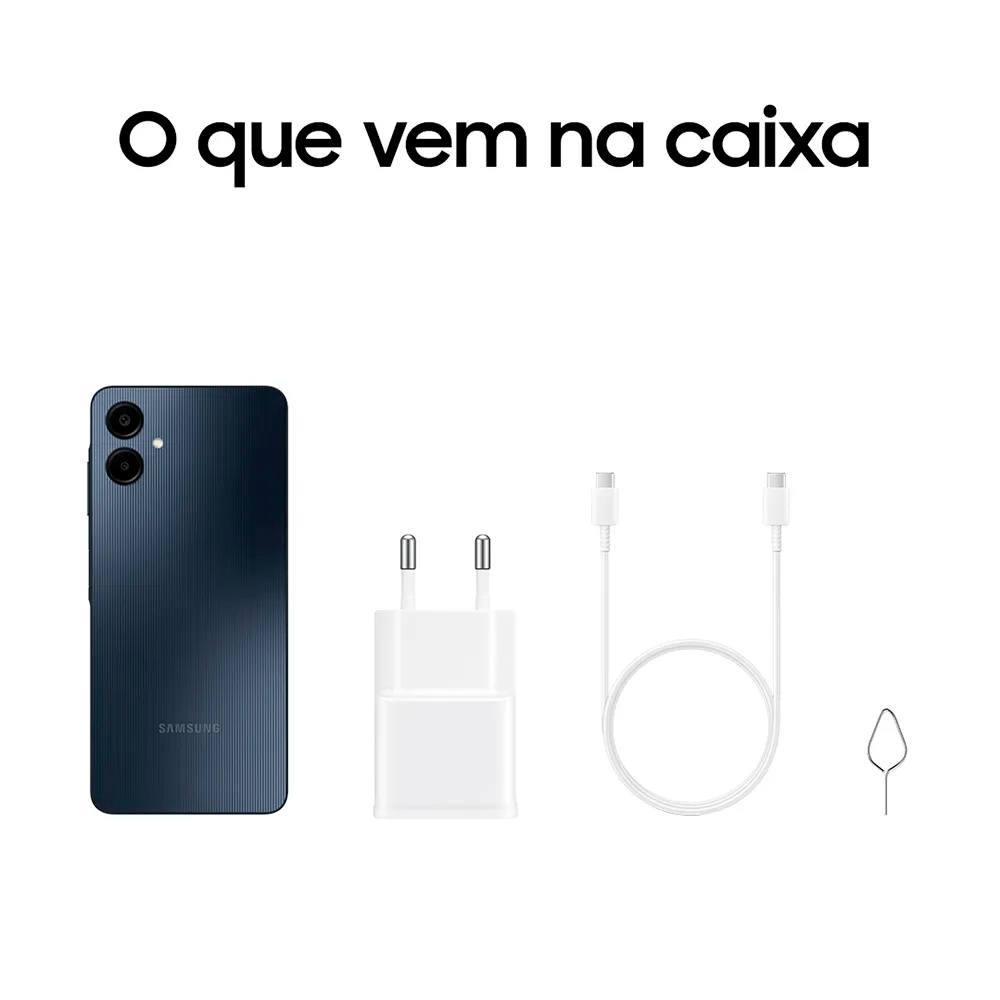 Smartphone Samsung Galaxy A06 4G 128GB 4GB RAM Tela Grande de 6.7