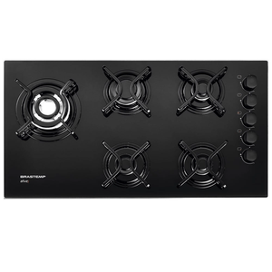 Cooktop a Gás 5 Bocas Brastemp com Quadrichama Preto BDD85AE