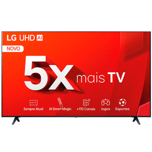 Smart TV 55" LG UHD 4K UT80 com Alexa, Bluetooth, Inteligência Artificial