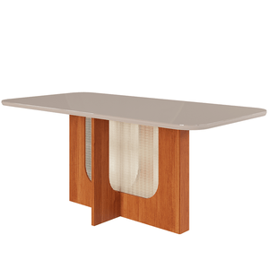 Mesa de Jantar Cimol Louise 180x90cm Cinamomo/Off white