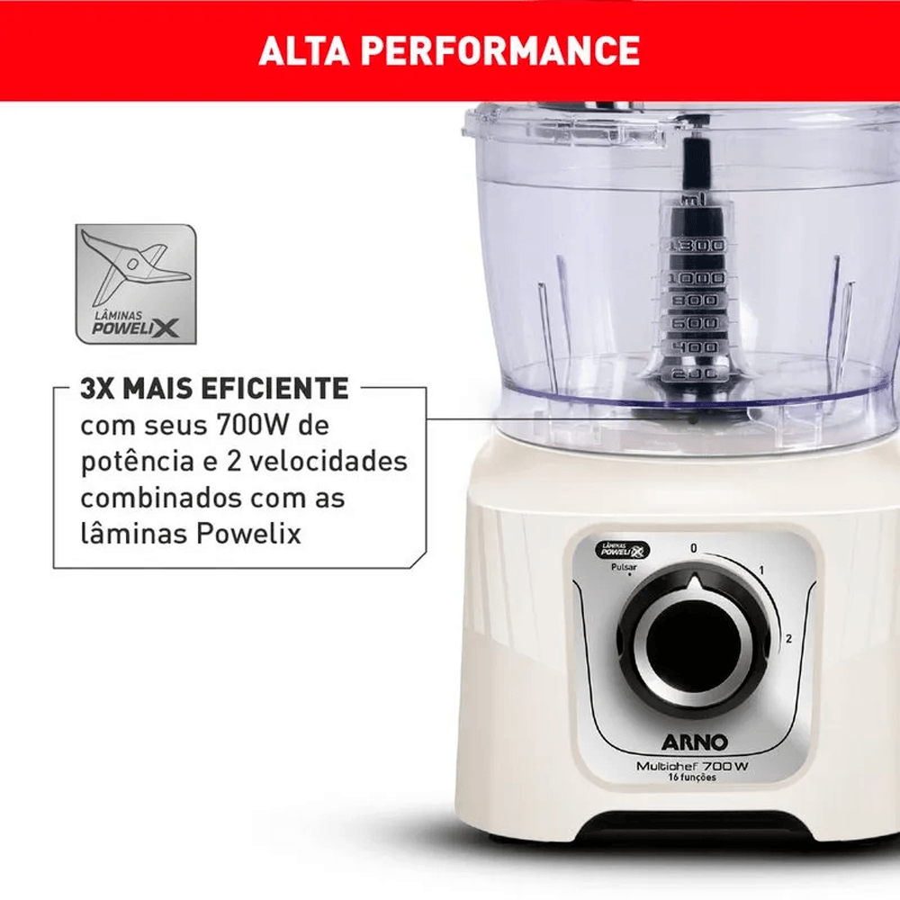 マルコ Multiprocessador Arno 16 Funções 700W Marfim MP62