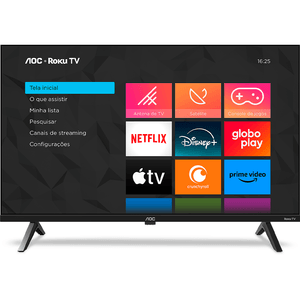 Smart TV ROKU AOC 42” Full HD DLED 42S5045/78G com Processador Quad Core