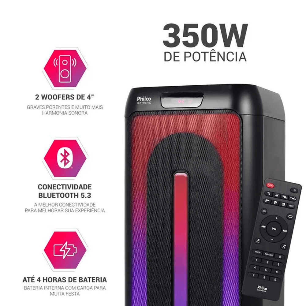 Caixa de Som Bluetooth Philco 350W PCX4501