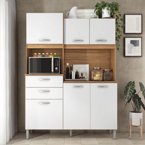 Armário de Cozinha Harmonia Demóbile 6 Portas Amendola/Branco